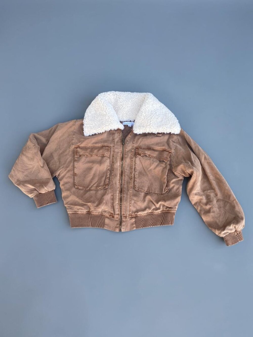 Young Fabulous & Broke Earhart Bomber Jacket Sherpa Collar Small